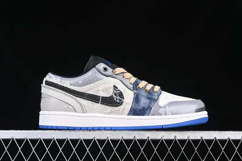 All Categories Air Jordan Jordan Series Basketball Shoes Air Jordan 1 Low Air Jordan 1 Low AJ1 Joe 1 Panda Prank Wave Fisherman Overfishing Blue Brown Gray Low-top Retro Basketball Shoes 553558-140